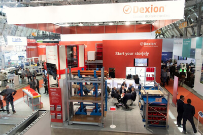 Mobile pallet racking on display at LogiMAT